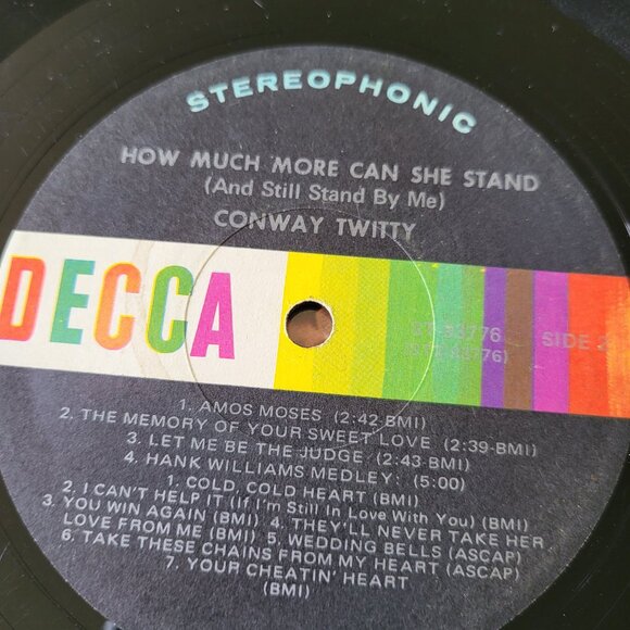 CONWAY TWITTY How Much More Can She Take LP Vinyl Decca Record 1971 DL 75276 LP2 - Picture 3 of 10